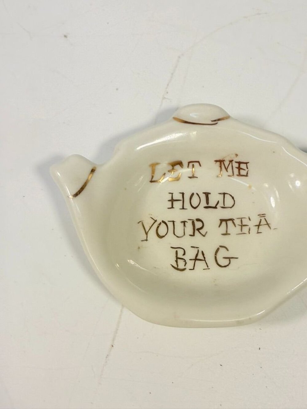 Tea Bag Holder Let me Hold your Tea Bag Lu Arts of California Ceramic Hand Paint - Picture 3 of 15